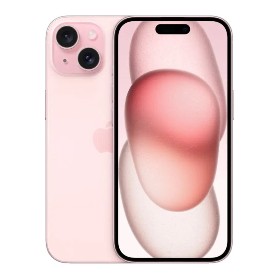 iPhone 15 in pink — screen and battery repair at B2